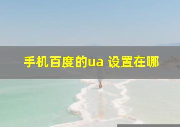 手机百度的ua 设置在哪